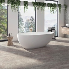 Neptune 220355-000-320-000 - Braga 6329 AFR Solid Surface Freestanding Center Drain Bathtub in Matte White