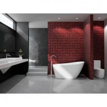 Neptune 220034-E-126-001 - Malaga F1 3266 AFR Acrylic Freestanding End Drain Mass-Air Bathtub in White