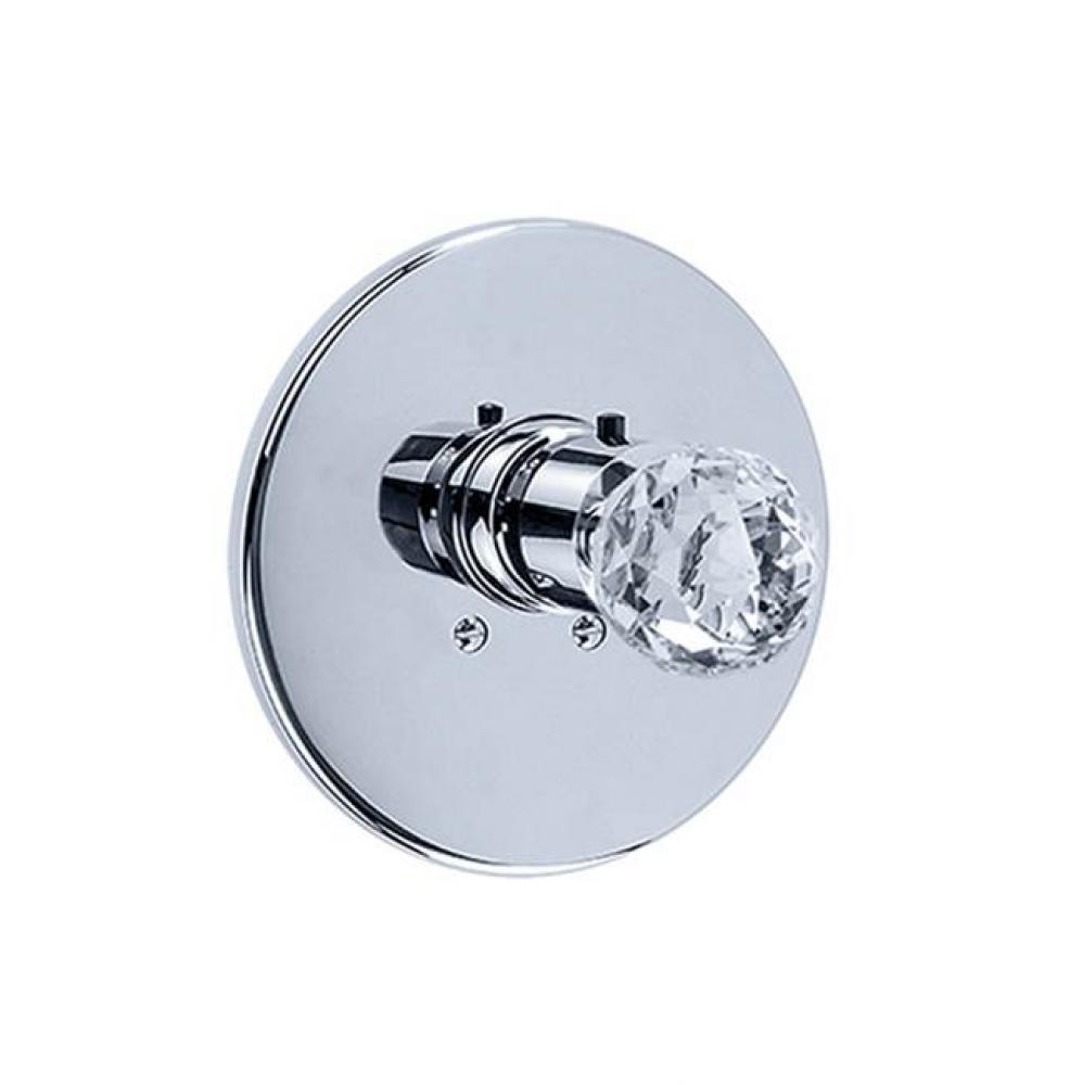 Florale 3/4'' Concealed Wall Thermostatic Trim With Clear Crystal Handle In Polished Chr