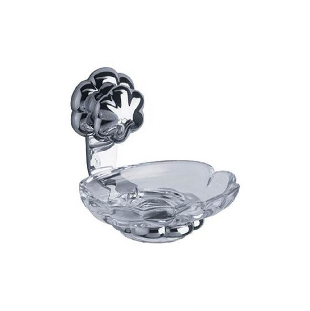 Florale Wall Mounted Soap Dish In Polished Chrome