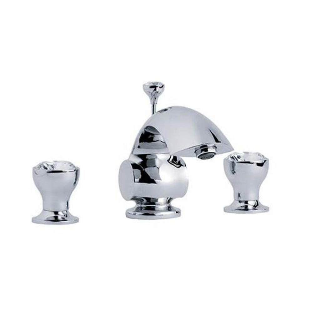 Palazzo Crystal 3 Hole Lavatory Faucet In Polished Chrome With Clear Crystal