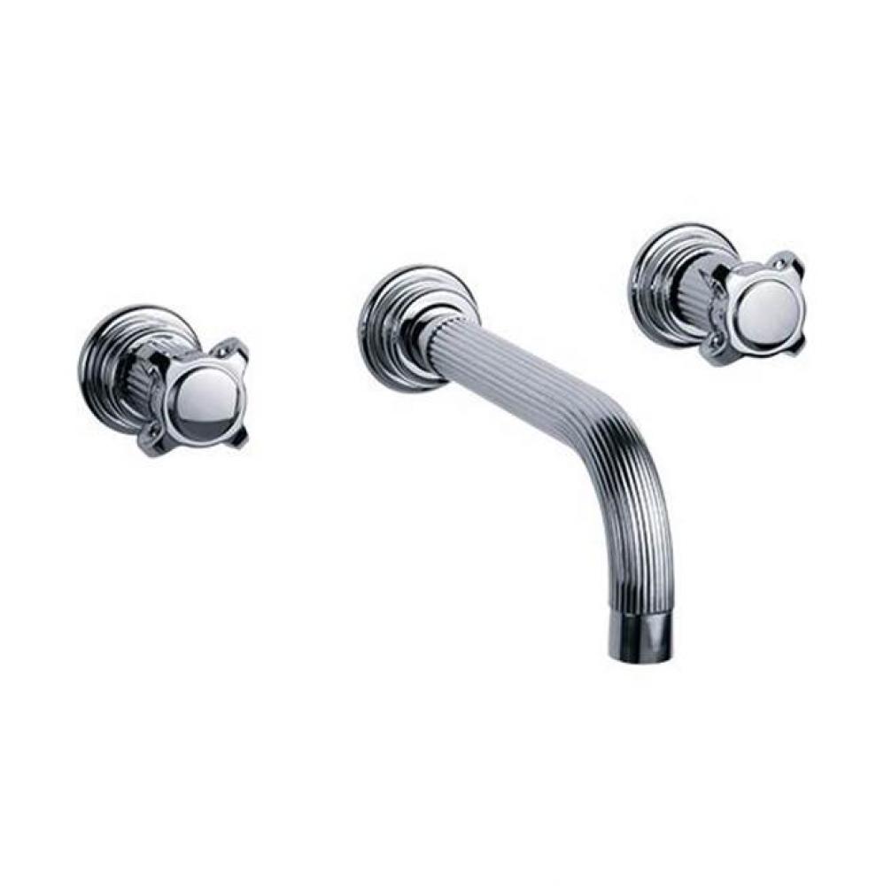 Aphrodite Wall Mounted Three Hole Widespread Lavatory Faucet Trim Only In Polished Chrome