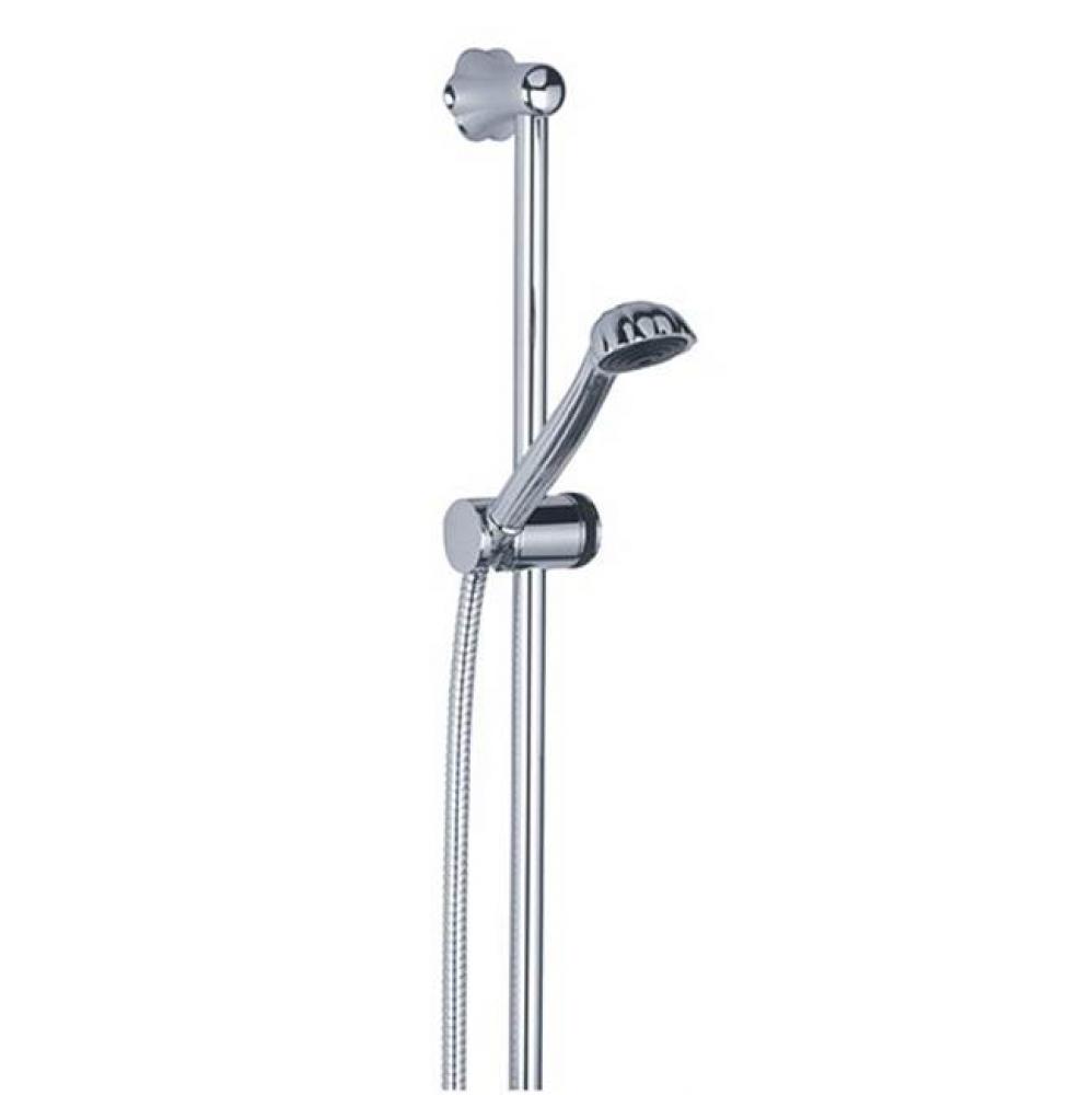 Albano 33'' Sliding Rail Shower Set With Handshower And Hose In Polished Chrome
