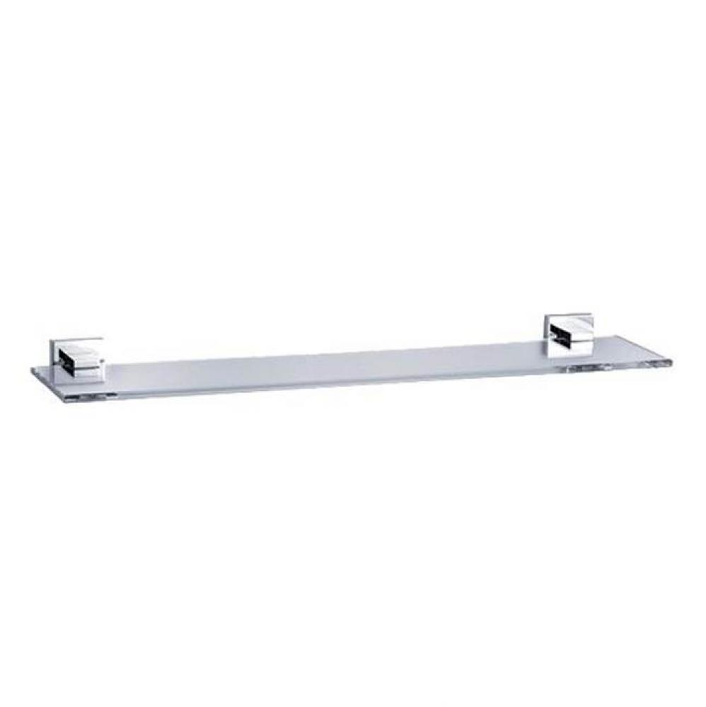 Empire And Turn Wall Mounted Glass Vanity Shelf In Polished Chrome