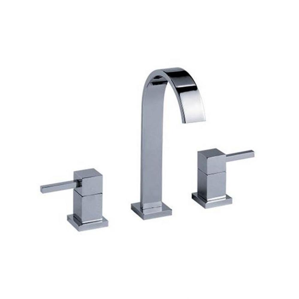 Empire Royal Crystal 3 Hole Lavatory Faucet In Polished Chrome With Mat Crystal Glass Handles
