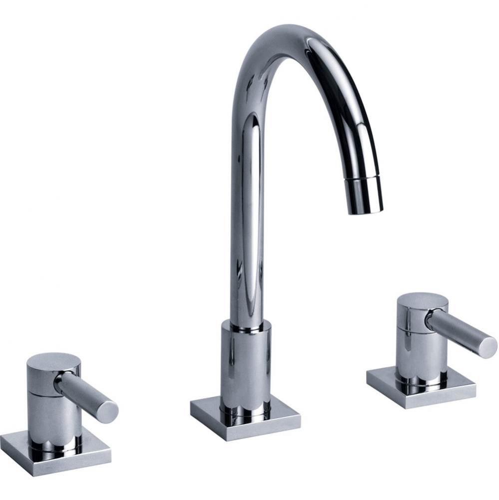 Square 3 Hole Widespread Lavatory Faucet In Polished Chrome