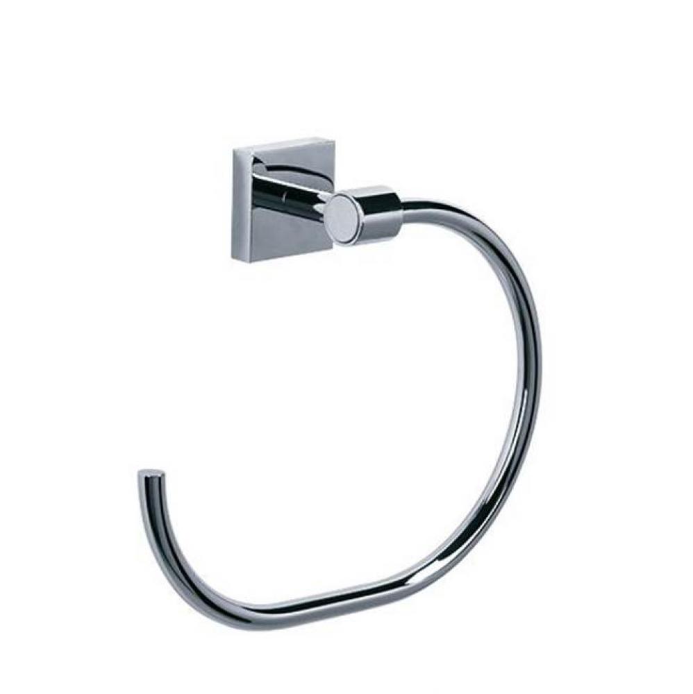 Charleston Square Wall Mounted Towel Ring In Polished Chrome
