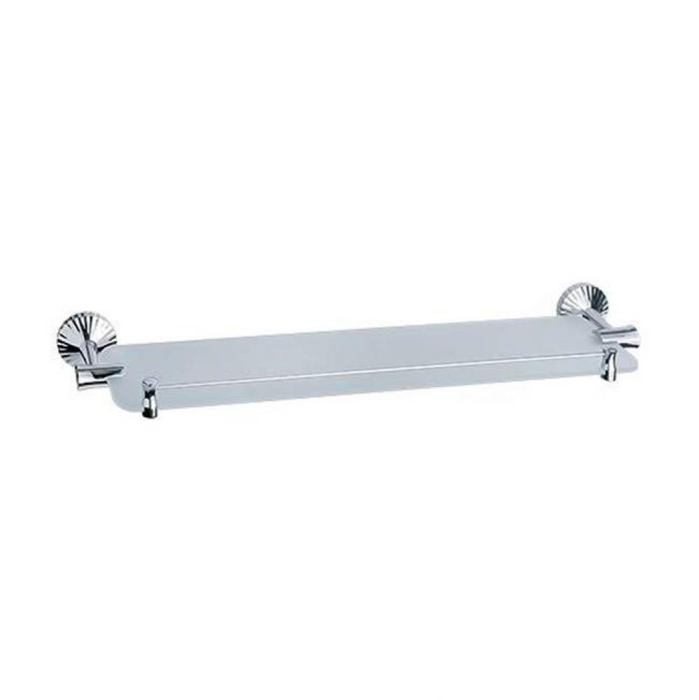 Cronos Wall Mounted Glass Vanity Shelf With Long Glass In Polished Chrome