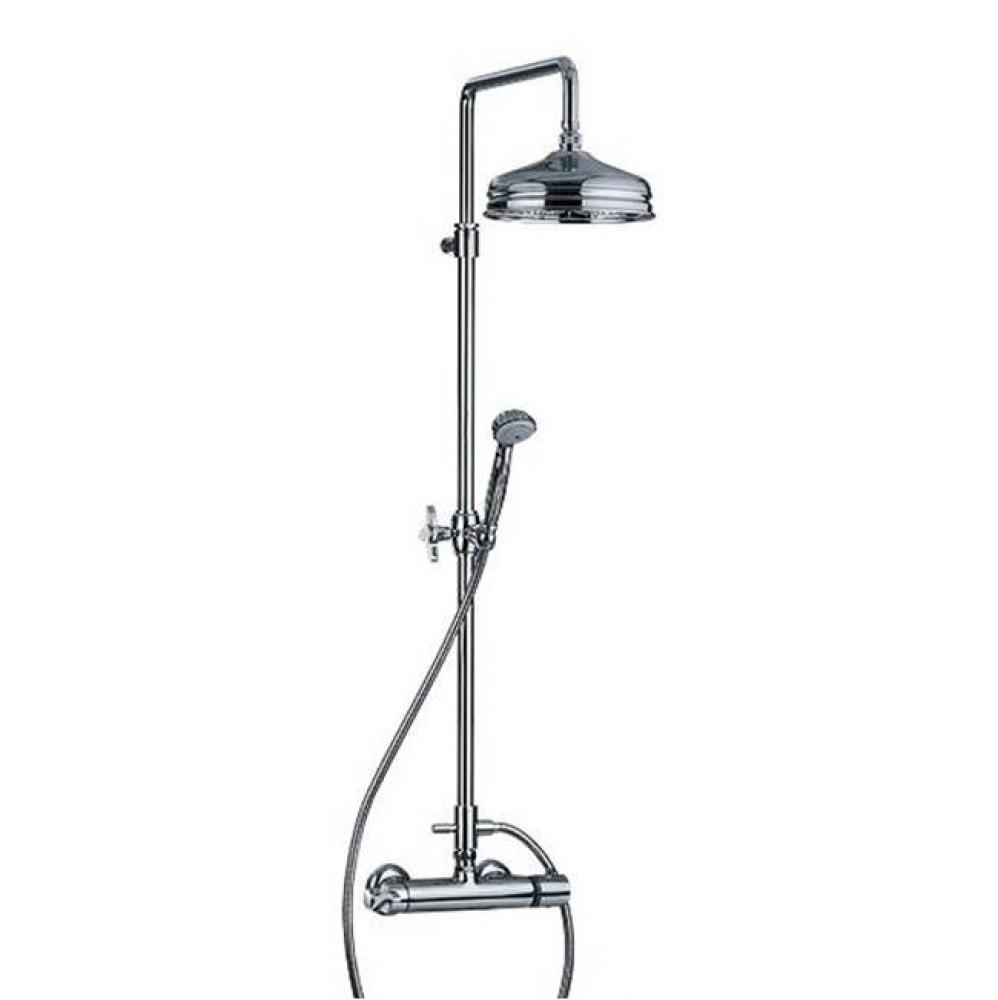 Cronos Wall Mounted Exposed Thermostatic Shower With Lever Handles In Polished Nickel