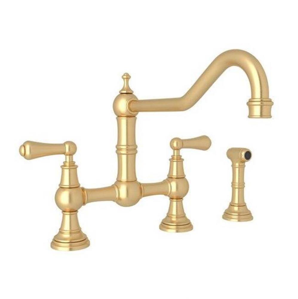 Edwardian™ Extended Spout Bridge Kitchen Faucet With Side Spray