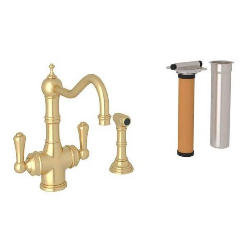 Edwardian™ Two Handle Filter Kitchen Faucet Kit With Side Spray