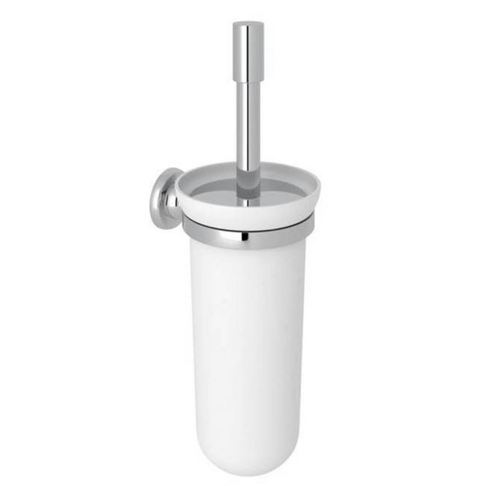 Perrin & Rowe® Holborn Wall Mount Porcelain Toilet Brush Holder in Polished Chrome