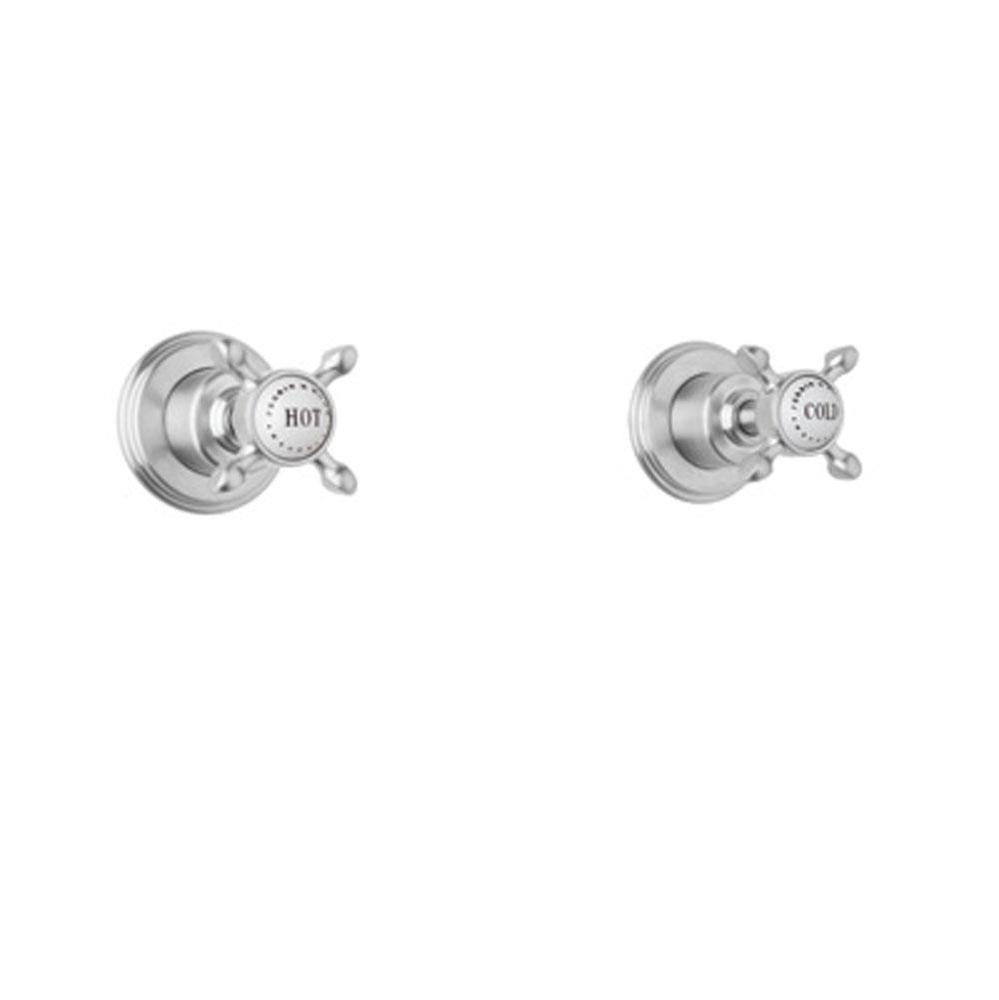 Perrin & Rowe® Edwardian 3/4'' Hot And Cold Rough Valves With Trims with Cross