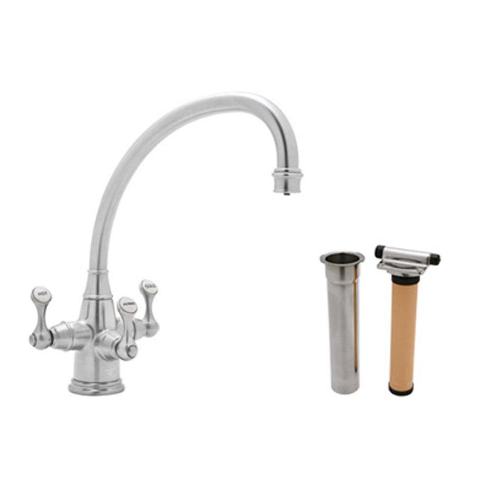 Perrin & Rowe® Georgian Era Filtration Kit 3-Lever Kitchen Faucet with Lever Handles in P