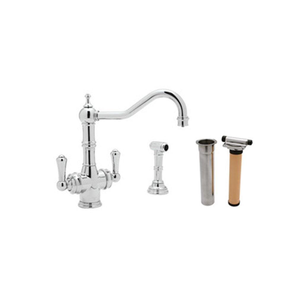 Edwardian™ Two Handle Filter Kitchen Faucet Kit With Side Spray