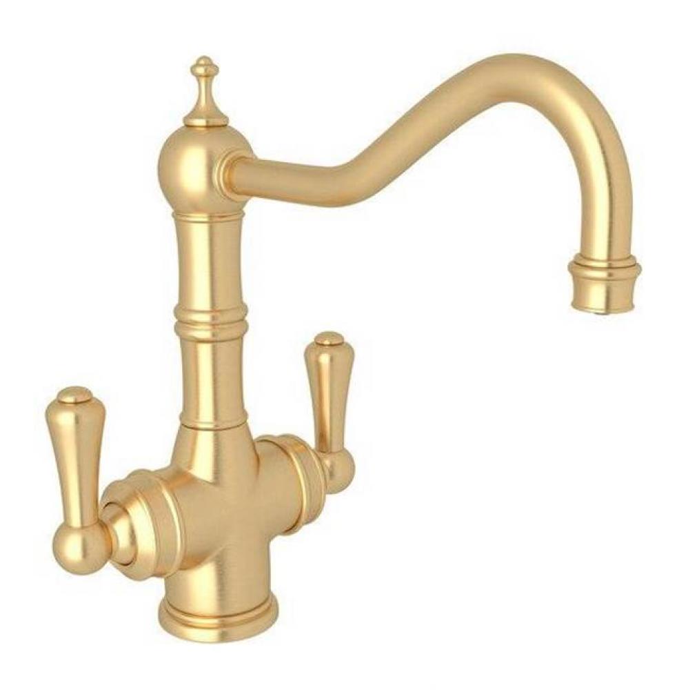 Perrin & Rowe® Edwardian Filtration 2-Lever Bar/Food Prep Faucet with Lever Handles in Sa