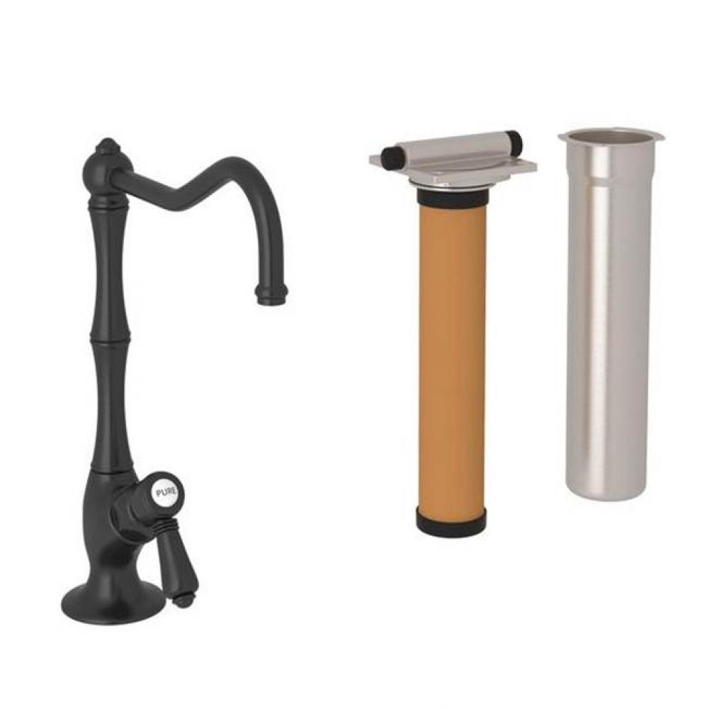 Kit Rohl Italian Kitchen Filter Faucet With Column Spout And Mini Metal Lever Handle Complete With