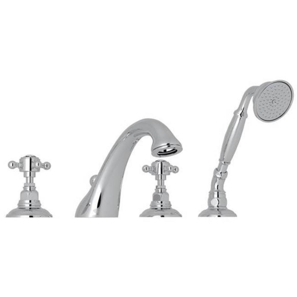 Rohl Country Bath Viaggio Four Hole Deck Mounted Tub Filler