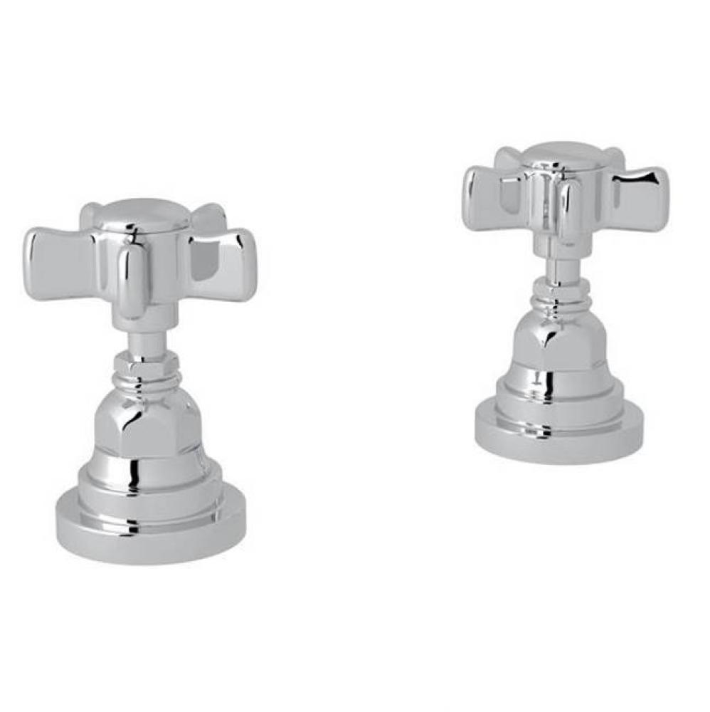 Rohl San Giovanni Bath Pair Of 1/2'' Hot And Cold Sidevalves Only In Polished Chrome Wit