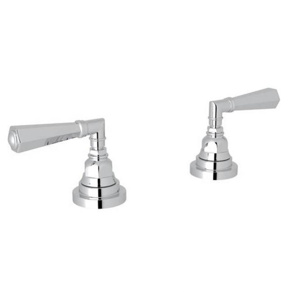 Rohl San Giovanni Bath Pair Of 1/2'' Hot And Cold Sidevalves Only In Polished Chrome Wit