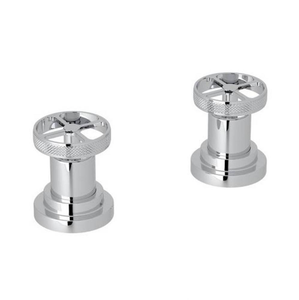 Rohl Campo Bath Pair Of 1/2'' Hot And Cold Sidevalves Only In Polished Chrome With Wheel