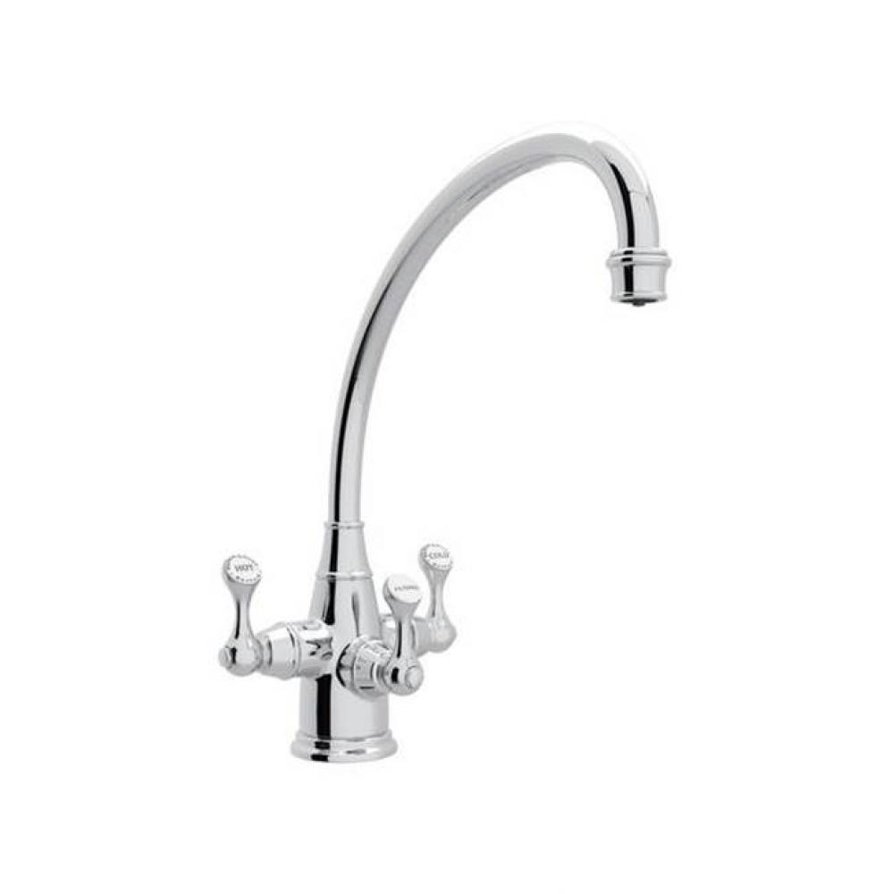 Perrin & Rowe® Georgian Era Filtration 3-Lever Kitchen Faucet with Lever Handles in Polis