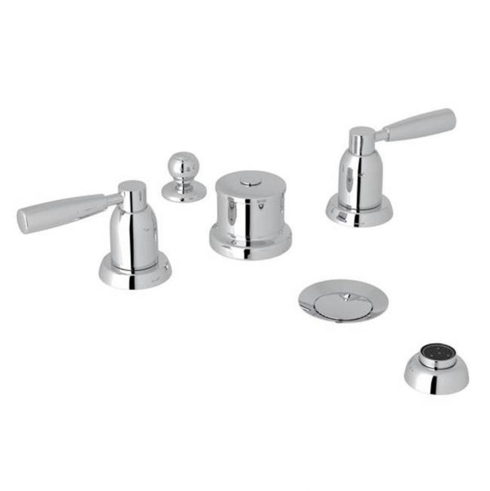 Perrin & Rowe® Holborn 5-Hole Bidet Faucet with Lever Handles in Polished Chrome