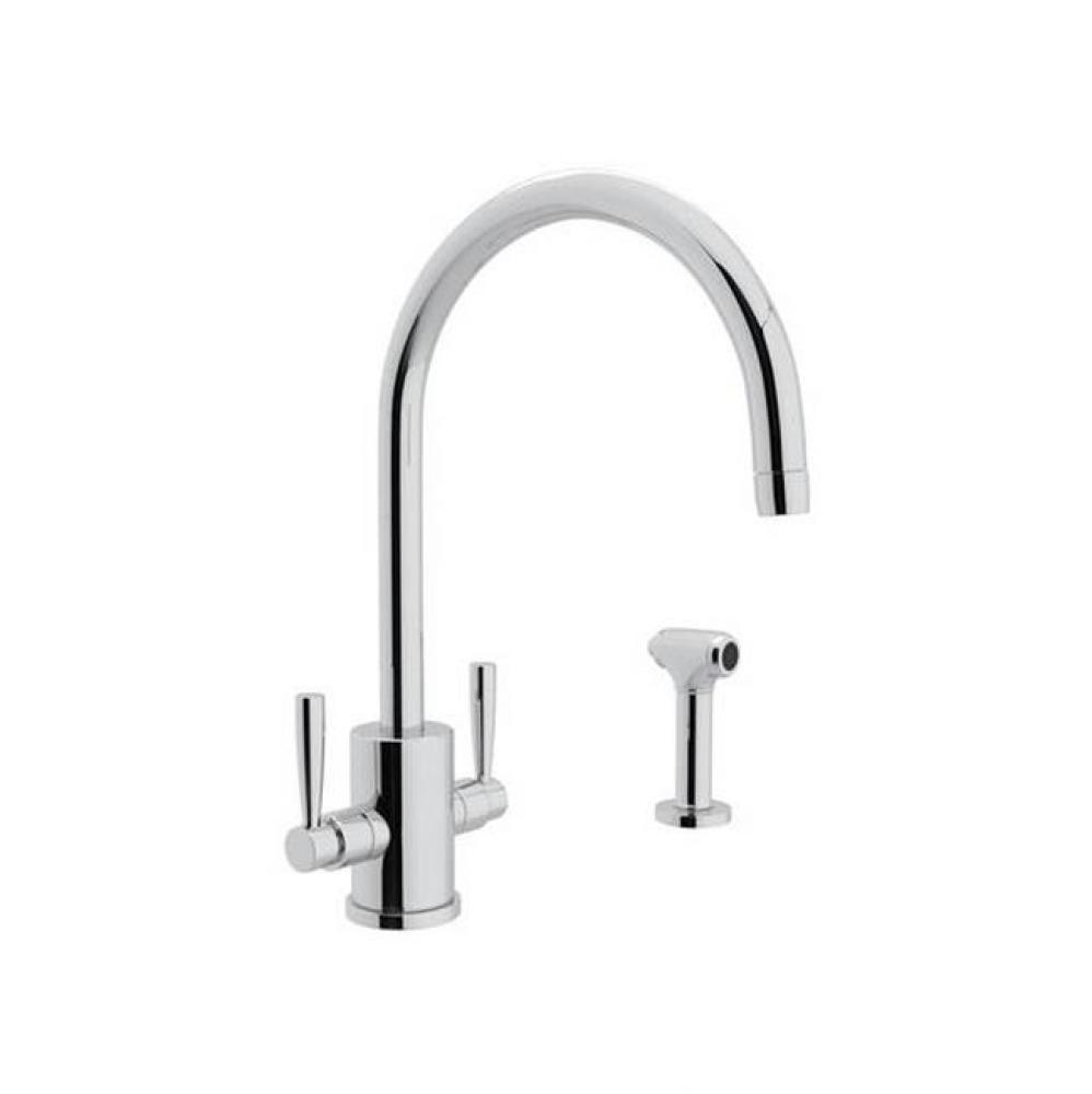 Holborn™ Two Handle Kitchen Faucet With C-Spout and Side Spray