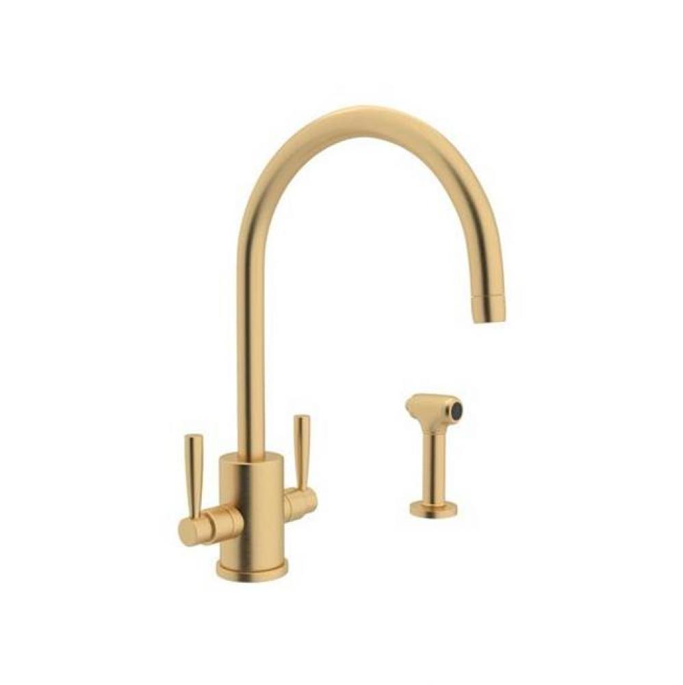 Holborn™ Two Handle Kitchen Faucet With C-Spout and Side Spray