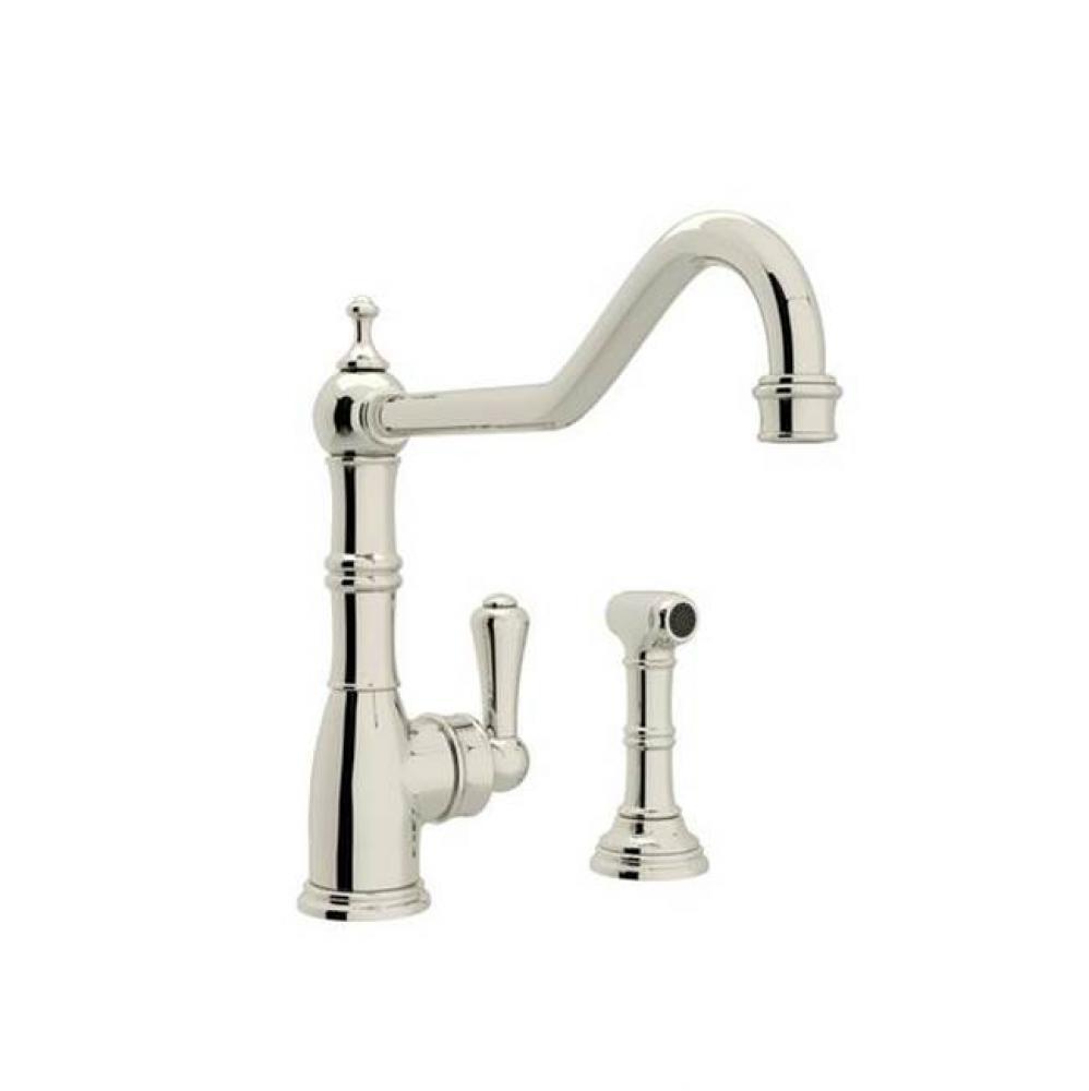 Perrin & Rowe® Edwardian Single Handle Kitchen Faucet With Sidespray with Lever Handle in