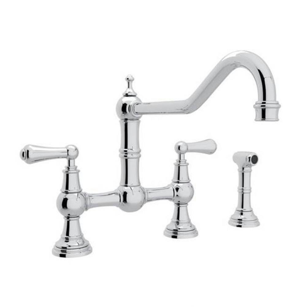 Edwardian™ Extended Spout Bridge Kitchen Faucet With Side Spray