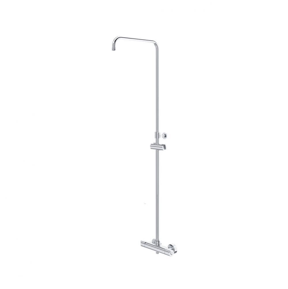 Exposed Wall Mount Thermostatic Shower With Diverter