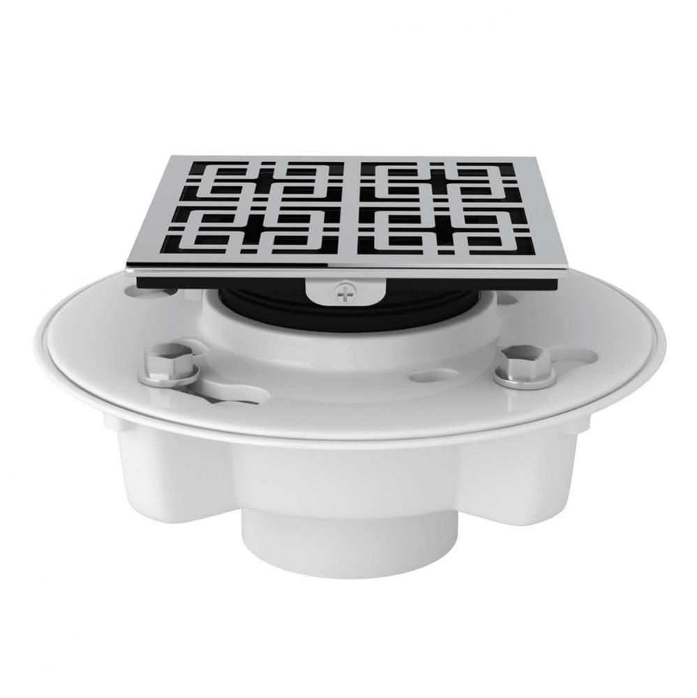 PVC 2'' X 3'' Drain Kit With 3142 Weave Decorative Cover