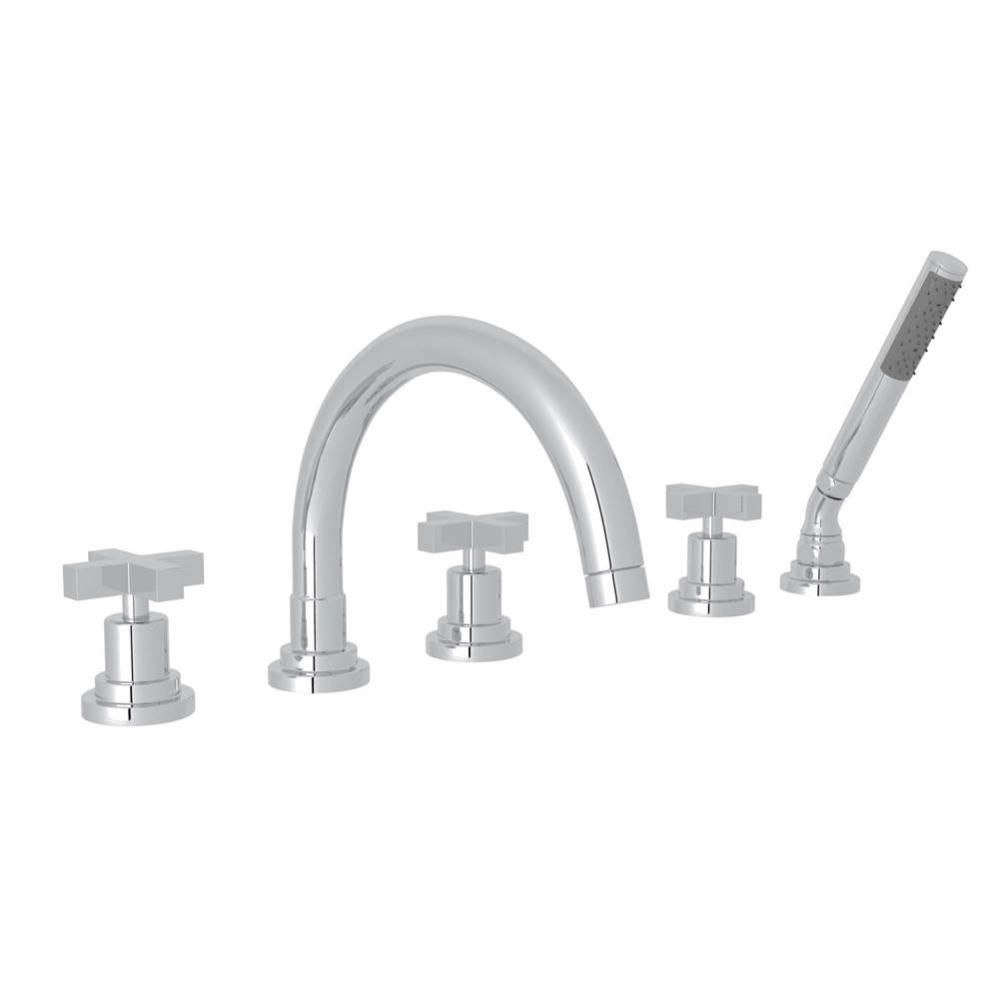 Lombardia® 5-Hole Deck Mount Tub Filler With C-Spout