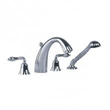 Rohl 608.40.100.APC - Albano Four Hole Deck Mounted Tub Filler In Polished Chrome With Lever Handles