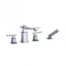 Rohl 628.40.100.APC - Empire Ii Four Hole Deck Mounted Bathtub Filler In Polished Chrome With Handshower