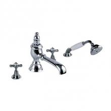 Rohl 629.40.100.APC - 1909 Series Four Hole Deck Mounted Tub Filler With Cross Handles In Polished Chrome