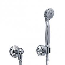 Rohl 637.13.200.PN - Cronos Wall Mounted Handshower Set With Handshower Wall Outlet Handshower Holder And Hose In Polis