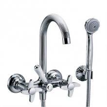 Rohl 637.20.100.APC - Cronos Wall Mounted Exposed Tub And Shower Mixer With Cross Handles In Polished Chrome