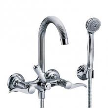 Rohl 637.20.105.APC - Cronos Wall Mounted Exposed Tub And Shower Mixer With Lever Handles In Polished Chrome