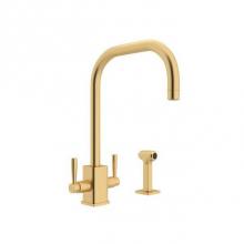 Rohl U.4310LS-SEG-2 - Holborn™ Two Handle Kitchen Faucet With U-Spout and Side Spray