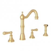 Rohl U.4776L-SEG-2 - Edwardian™ Two Handle Kitchen Faucet With Side Spray