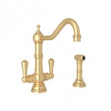 Rohl U.4766SEG-2 - Edwardian™ Two Handle Kitchen Faucet With Side Spray