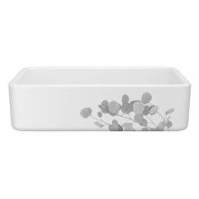 Rohl RC3618WHECGG - 36'' Lancaster Single Bowl Farmhouse Apron Front Fireclay Kitchen Sink With Eucalyptus D