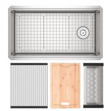 Rohl RUWUM3319WSSB - Culinario™ 33'' Stainless Steel Chef/Workstation Sink With Accessories
