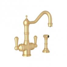 Rohl U.1570LS-SEG-2 - Edwardian™ Two Handle Filter Kitchen Faucet With Side Spray