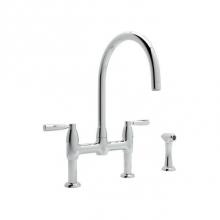 Rohl U.4273LS-APC-2 - Holborn™ Bridge Kitchen Faucet With C-Spout and Side Spray