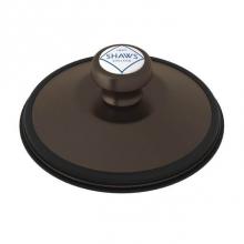 Rohl 745TCB - Shaws I.S.E. Disposal Stopper In Tuscan Brass With Black Rubber Gasket Or Seal And Shaws Logo Bran