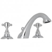 Rohl A1454XCAPC - Rohl Country Bath Viaggio Three Hole Deck Mounted Tub Filler