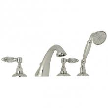 Rohl A1464LCPN - Rohl Country Bath Viaggio Four Hole Deck Mounted Tub Filler